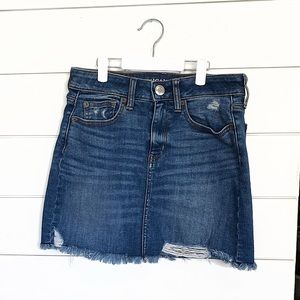 American Eagle | Distressed super stretch denim mini skirt